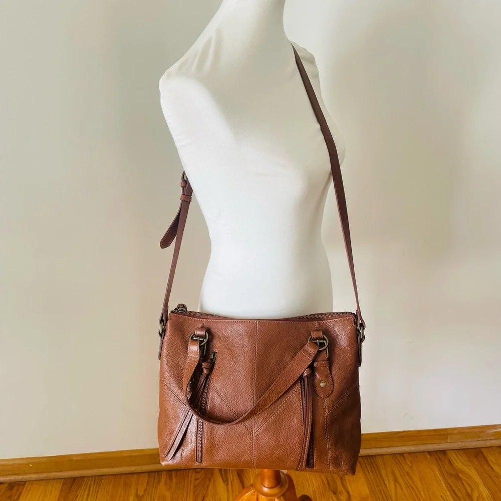 Frye Ari Cognac Leather Crossbody Bag - Picture 1 of 14